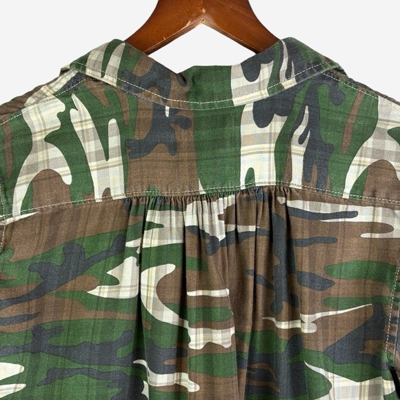 Denim & Supply Ralph Lauren Womens Shirt Size S Camo Over Plaid Button Front - Picture 4 of 12